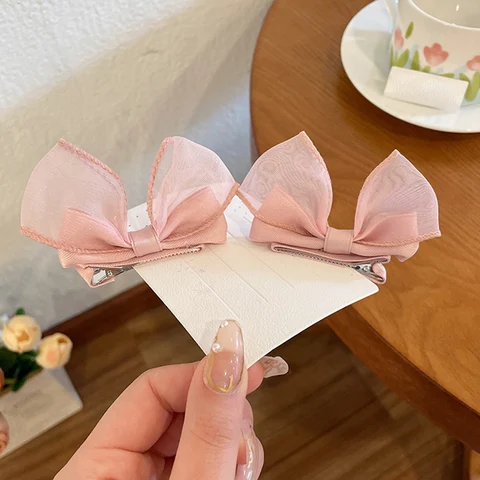 Clips Mesh Bow Hair Clip Three-dimensional Bow Hairclips Side Clips Headwear Hairpins Hair Accessories