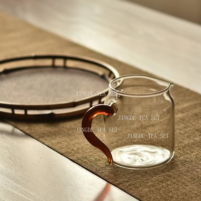 465ml Heat-resistant and High-temperature Glass Cup Thickened Teaset Circular Tea Filter Tea Separator Tea Set Accessories