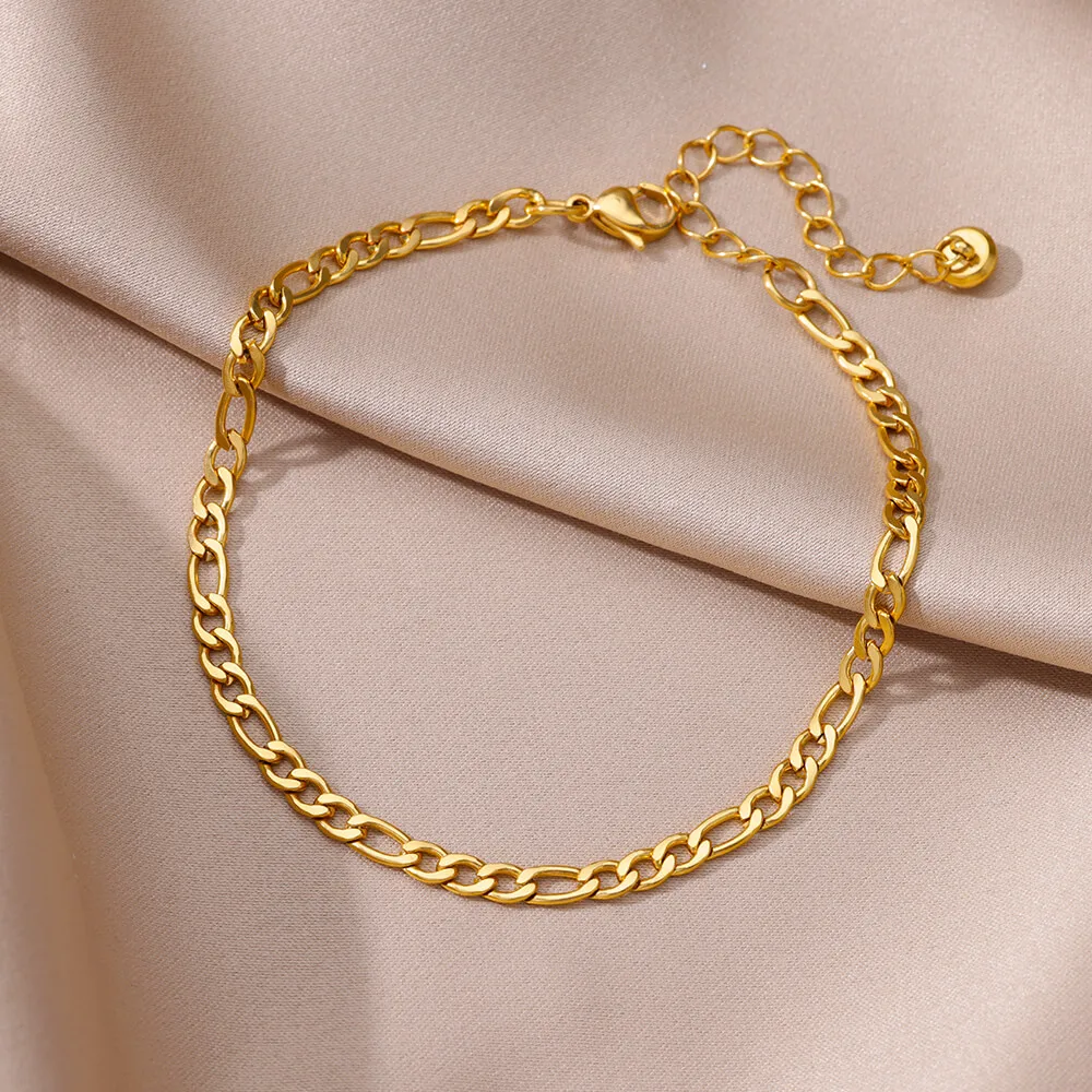 Anklets Stainless Steel Sun Hollow Minimalist Waterproof For Women