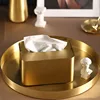 Manual Brass Tissue Box Advanced Texture Living Room Paper Boxes Modern Manual Art Dining Room Napkin Organizer Home Decoration 1