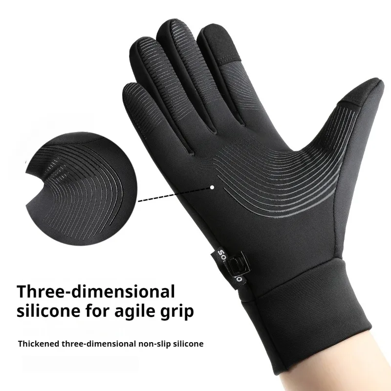 2025 New Cycling Gloves Men Women Winter Anti Slip Touch Screen With Fleece Outdoor Hiking Running Warm Riding Gloves