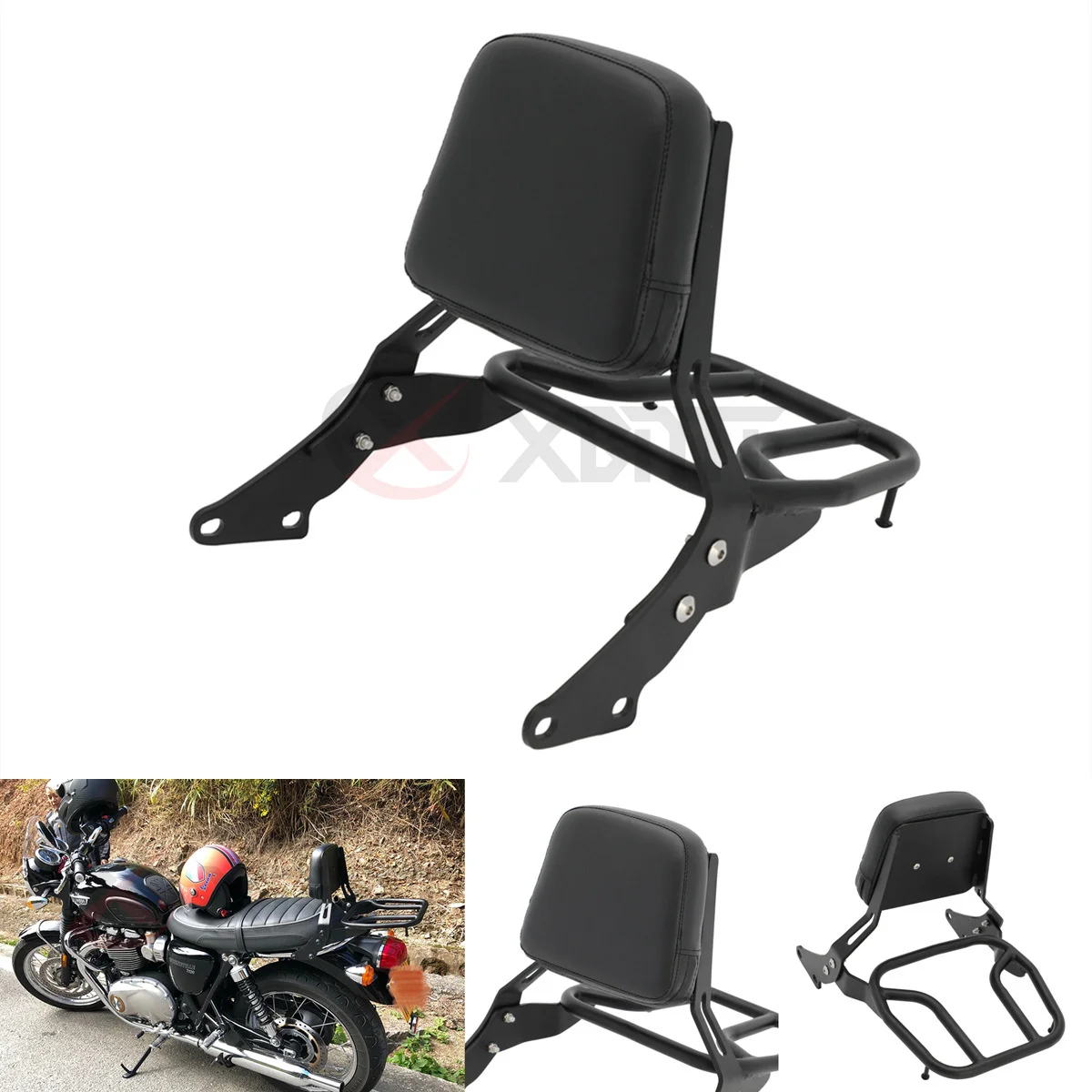 Motorcycle Backrest Sissy Bar w/Rear Seat Luggage Rack For Triumph  Bonneville T100 T120 Street Scrambler 2016-2022 2021 2020