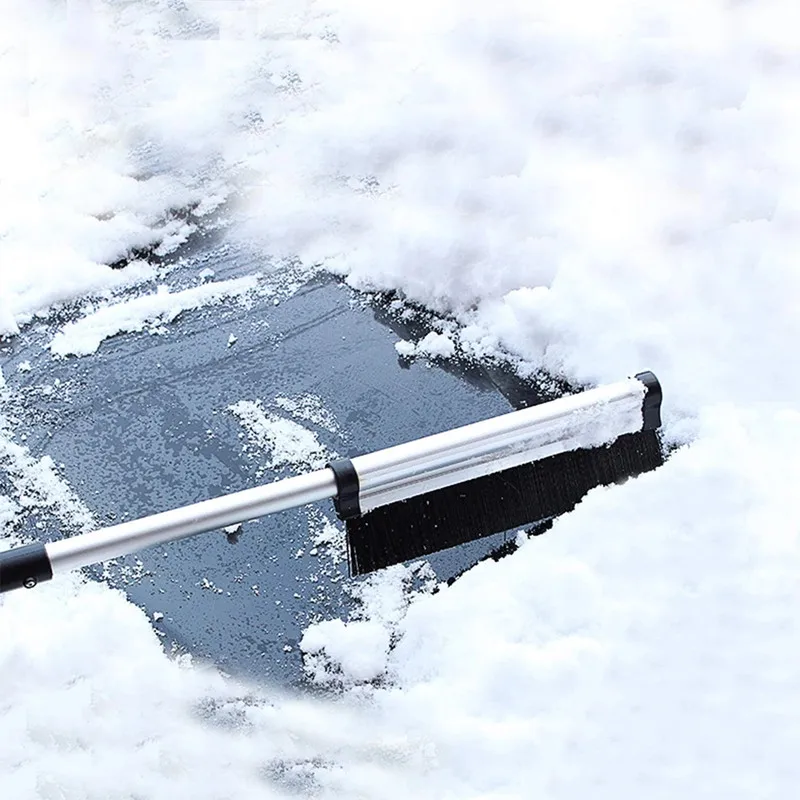 

New Car Windshield Ice Scraper Glass Snow Brush Extendable Stainless Steel Snow Remover Cleaner Tool Broom Wash Accessories