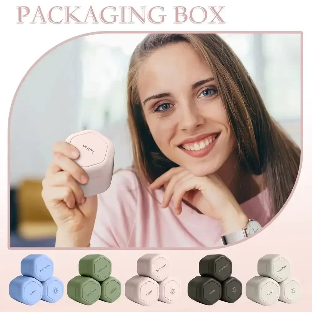 3Pcs Portable Magnetic Cosmetic Dispenser Travel Storage Magnetic Stacking Dispenser Bottle for Face Cream Sunscreen Organizer
