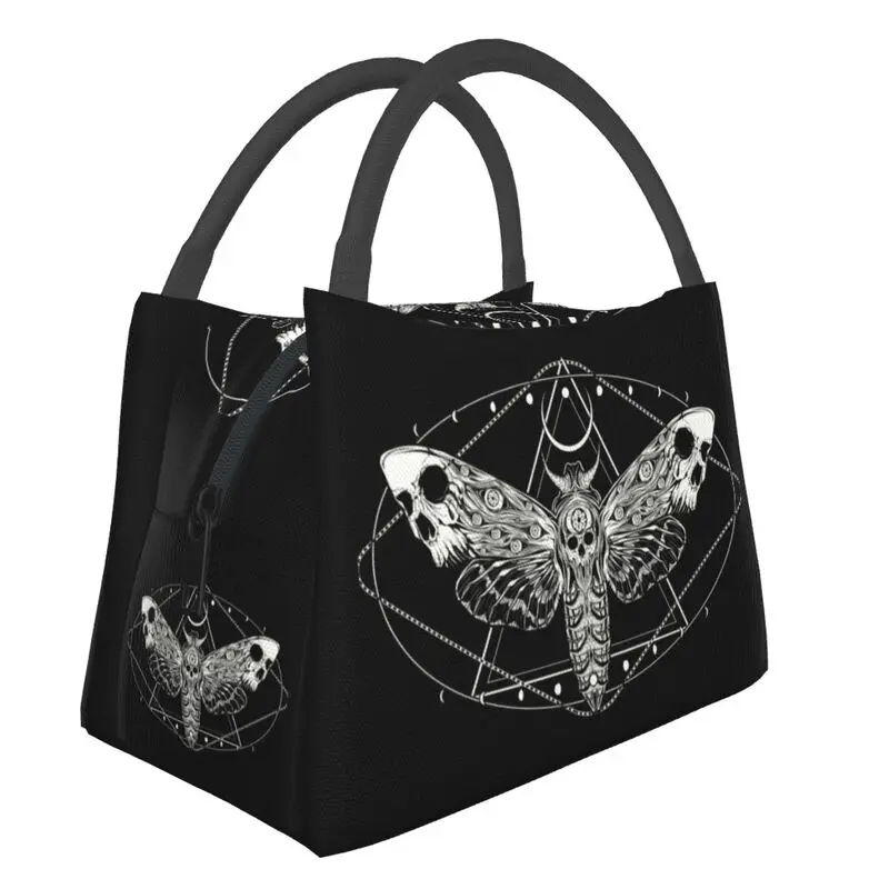 

Surreal Death Moth Insulated Lunch Bag for School Office Silence Of The Lambs Gothic Leakproof Thermal Cooler Lunch Box Women