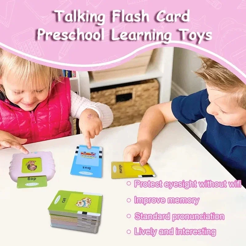 Montessori Education Flash Cards Machine Early Educational Learning English Electronic Audio Book Toy for Children Birthday Gift 6