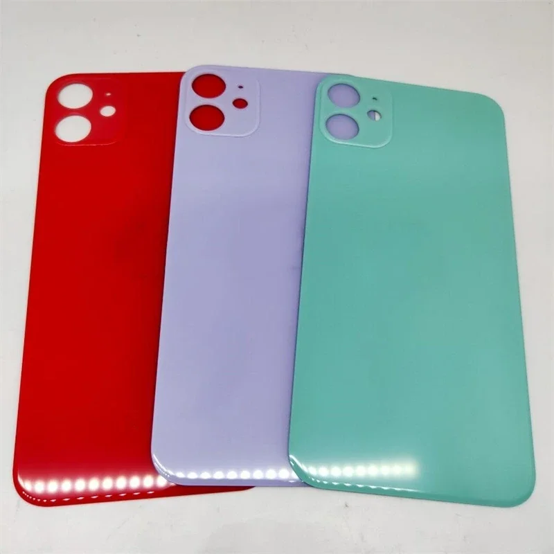 

Стеклянная крышка корпуса для iPhone 11 с большим отверстием, задняя крышка аккумулятора, задняя крышка корпуса, замена