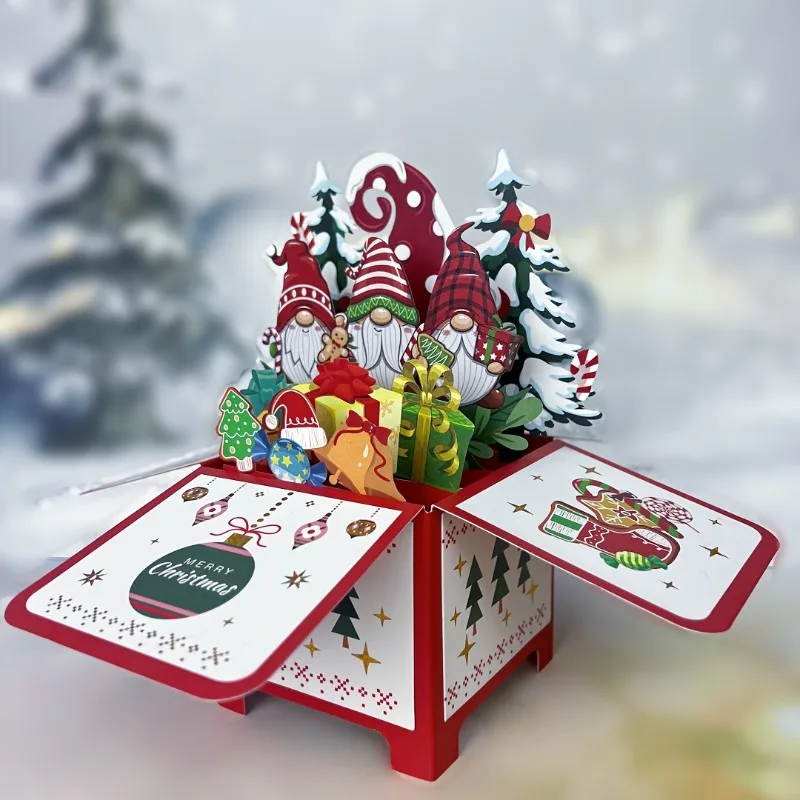 Christmas & New Year Santa 3D Pop Up Greeting Cards Handmade for All Occasions Including Mailing Accessories Invitations