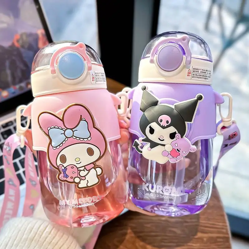 

Sanrio аниме Kuromi My melody чашка для воды для девочек, красивая детская соломенная чашка мультяшная кавайная Девочка Сердце соломенная чашка подарок