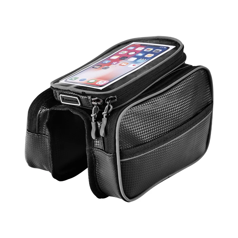 Bicycle Bags Front Beam Large Capacity Waterproof Bag Mobile Phone Touch Screen Mountain Bike Saddle Cycling Accessories