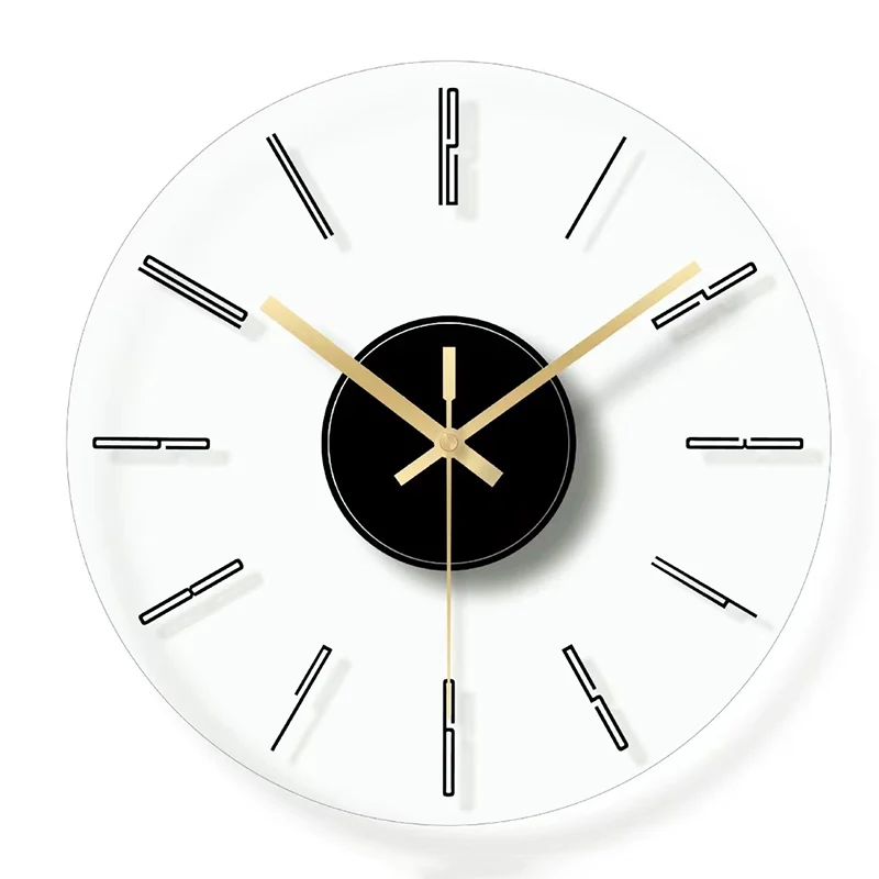 Glass Silent Transparent Clocks Wall Clock C  