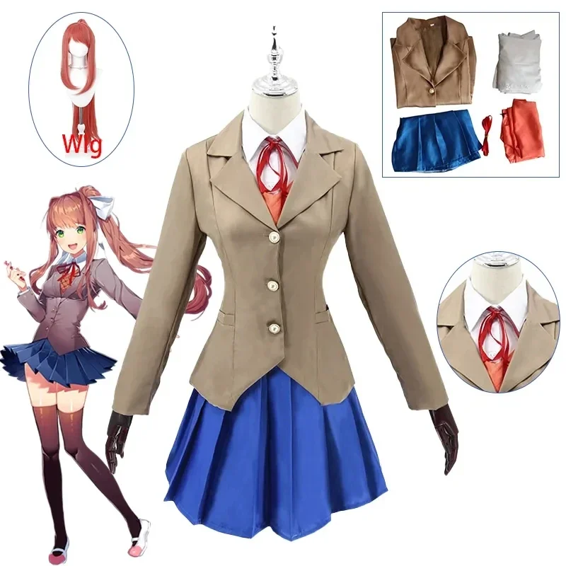 

Anime Doki Doki Literature Club Monika Cosplay Costumes Halloween Costumes for Women