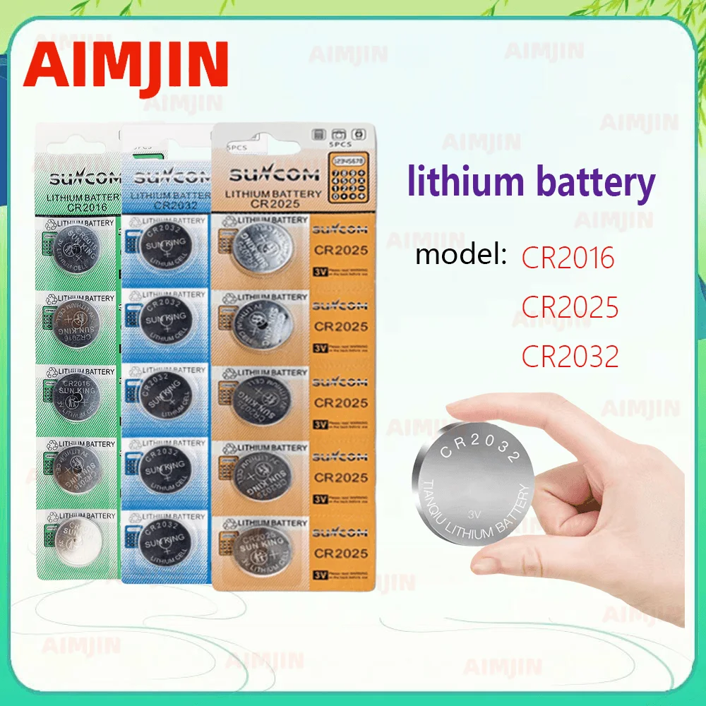 

3V Lithium Battery CR2025 CR2016 CR2032 for Car Key Remote Control Toy Blood Pressure Monitor