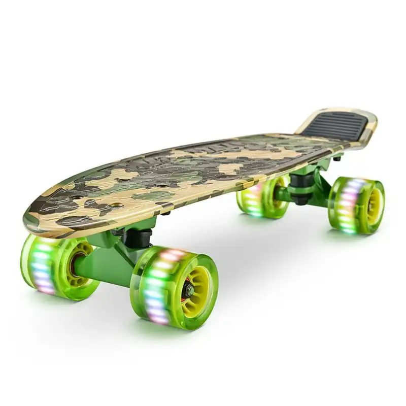 

Hurtle Standard Skateboard Mini Cruiser - 6'' PP Deck Complete Double Kick Skate Board w/ 3.25" Aluminum Alloy Truck, PU Wheels