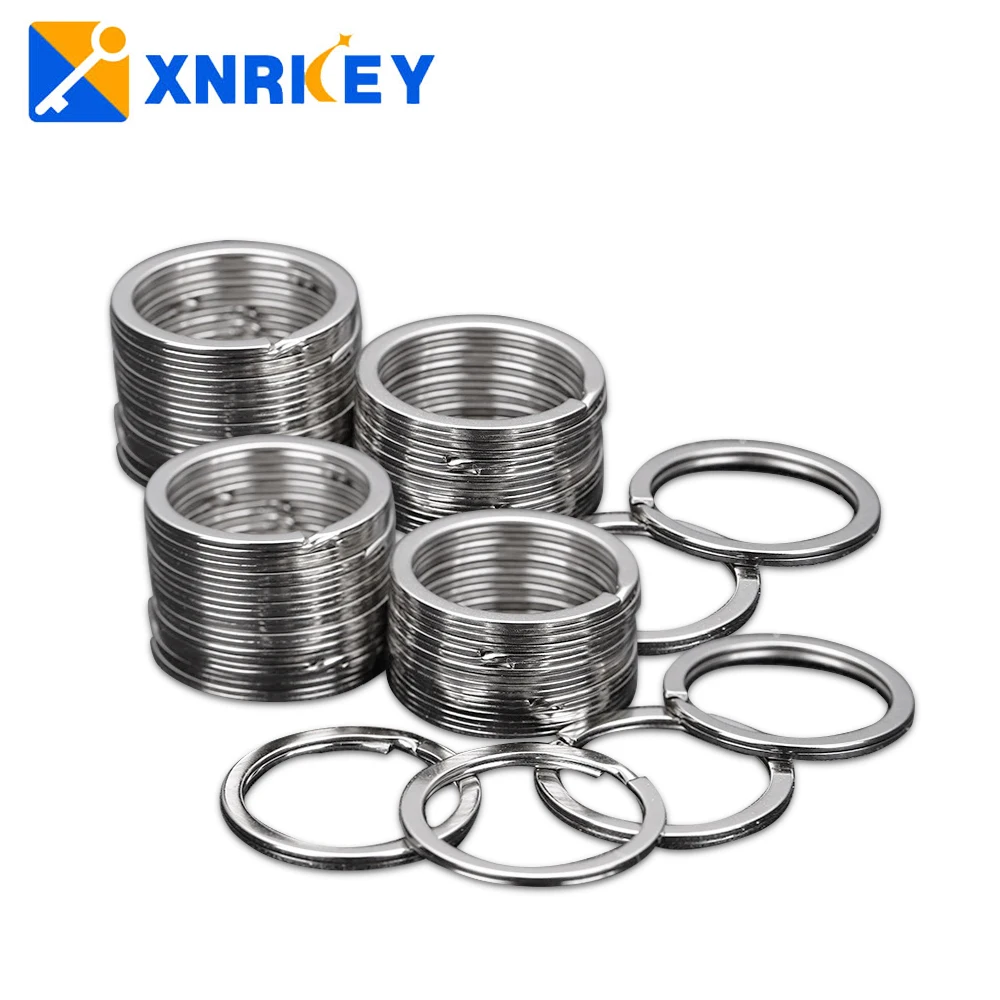 

XNREKEY 10 Pcs/lot Key Ring Metal Silver Nickel Split Key Ring Keyring 15mm 25mm 28mm 30mm 35 Connectors Stainless Steel