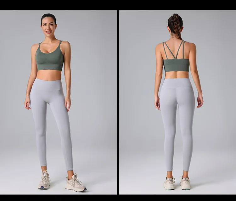 Frauen Cross Strap Sport BH Top Frauen Push-up Sport BH Yoga Gym Crop Top Büstenhalter Fitness Top Sport BH atmungsaktive BHs neu – Detail 15