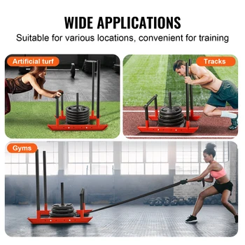 VEVOR Weight Training Sled Pull Push Power Sled with Handle, Fitness Strength Resistance Training, Steel Workout Equipment 6