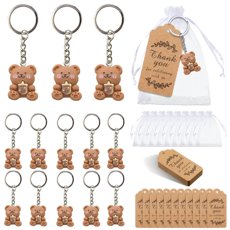 Kit Bomboniere Baby Shower 145 Pezzi: Penne E Portachiavi Orso Rosa Con Biglietti