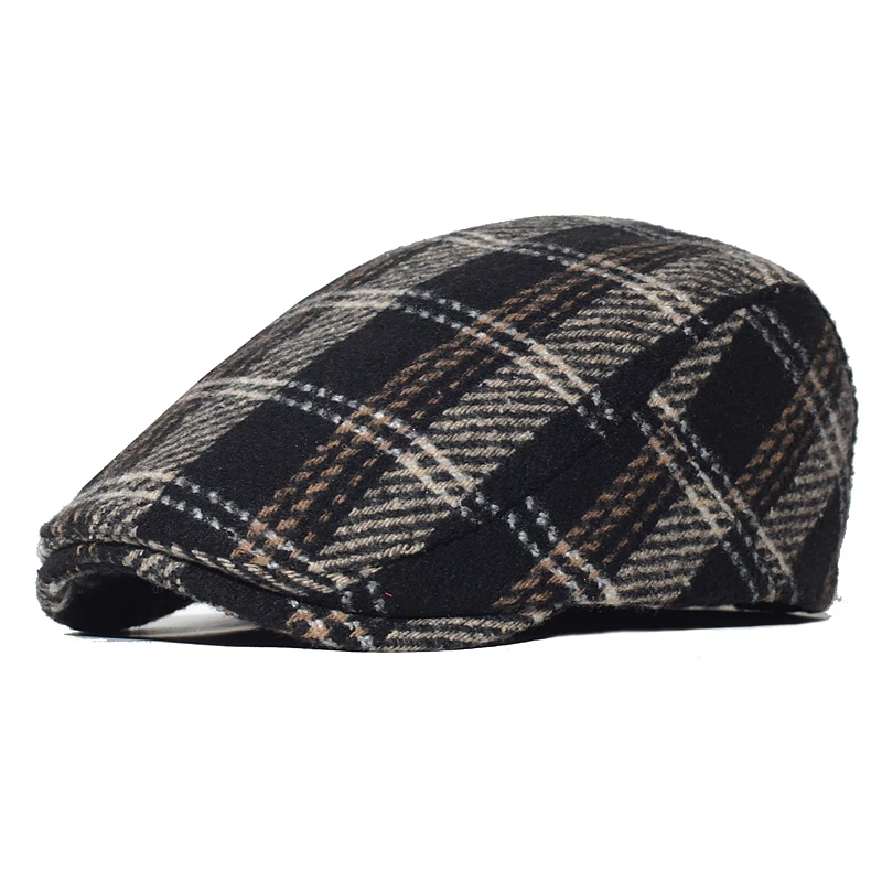 

Berets Men's Plaid Newsboy Hat Autumn Winter Male Beret Men And Women England Gatsby Retro Hat Driver Flat Cap Dropshipping