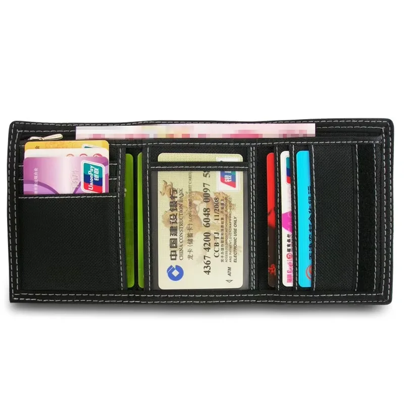 Men Wallets Hasp Zipper Canvas Male Purses Short Wallet Good Qaulity Cards ID Holder Money Bags Clutch Coin Purse Burse Pocket