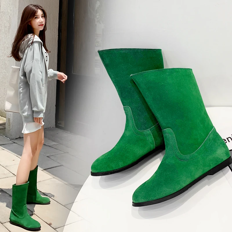 Spring Autumn British Style Retro Thick Low Heels Sewing Full Grain