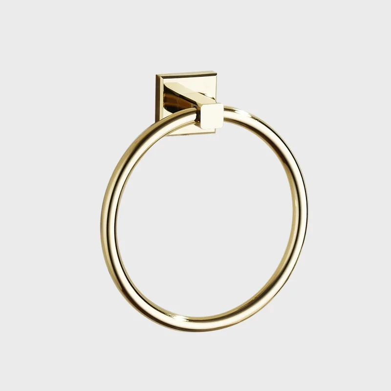 

Round Towel Rings European Style Soild Brass Gold Towel Holder Towel Ring Bathroom Wall-Mounted Towel Rings