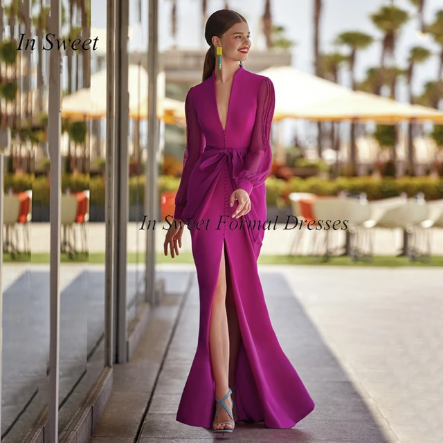 Vestido Midi Vestidos Color Magenta Largos Vestido Magenta Largo