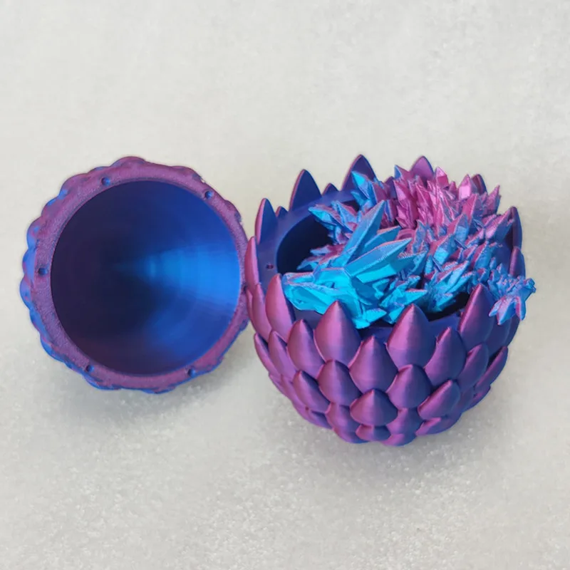 

3D Printed Dragon Figures Crystal Gemstone Multi-Jointed Movable Anxiety Stress Relief Toy Tabletop Decorative Ornament Gifts