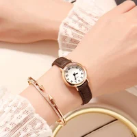 Classic Women's Casual Quartz Leather Band Strap Watch New Round Analog Clock Wrist Watches Designer Watches 2