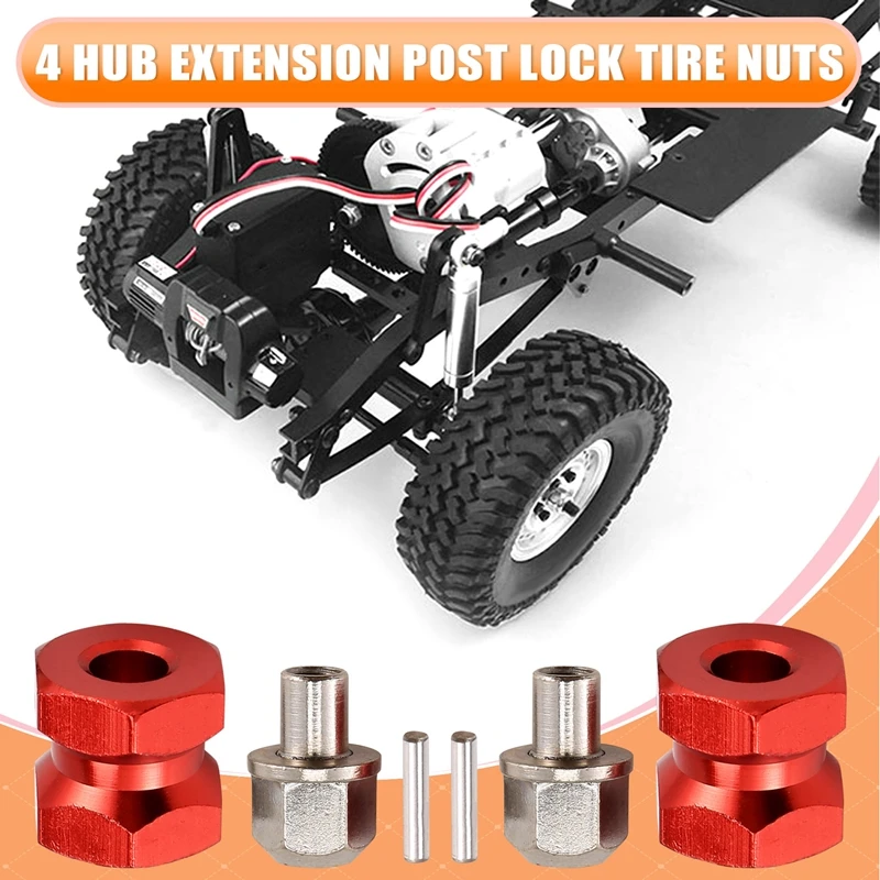 New-4Pcs Aluminum 12Mm Hex Wheel Hub Drive Adaptor Extension Combiner Coupler For 1/10 RC Car Crawler SCX10 D90