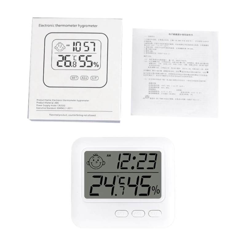 

Indoor Thermometer Hygrometer for Office Home Baby Room Temperature Humidity Detector Meter with Alarm