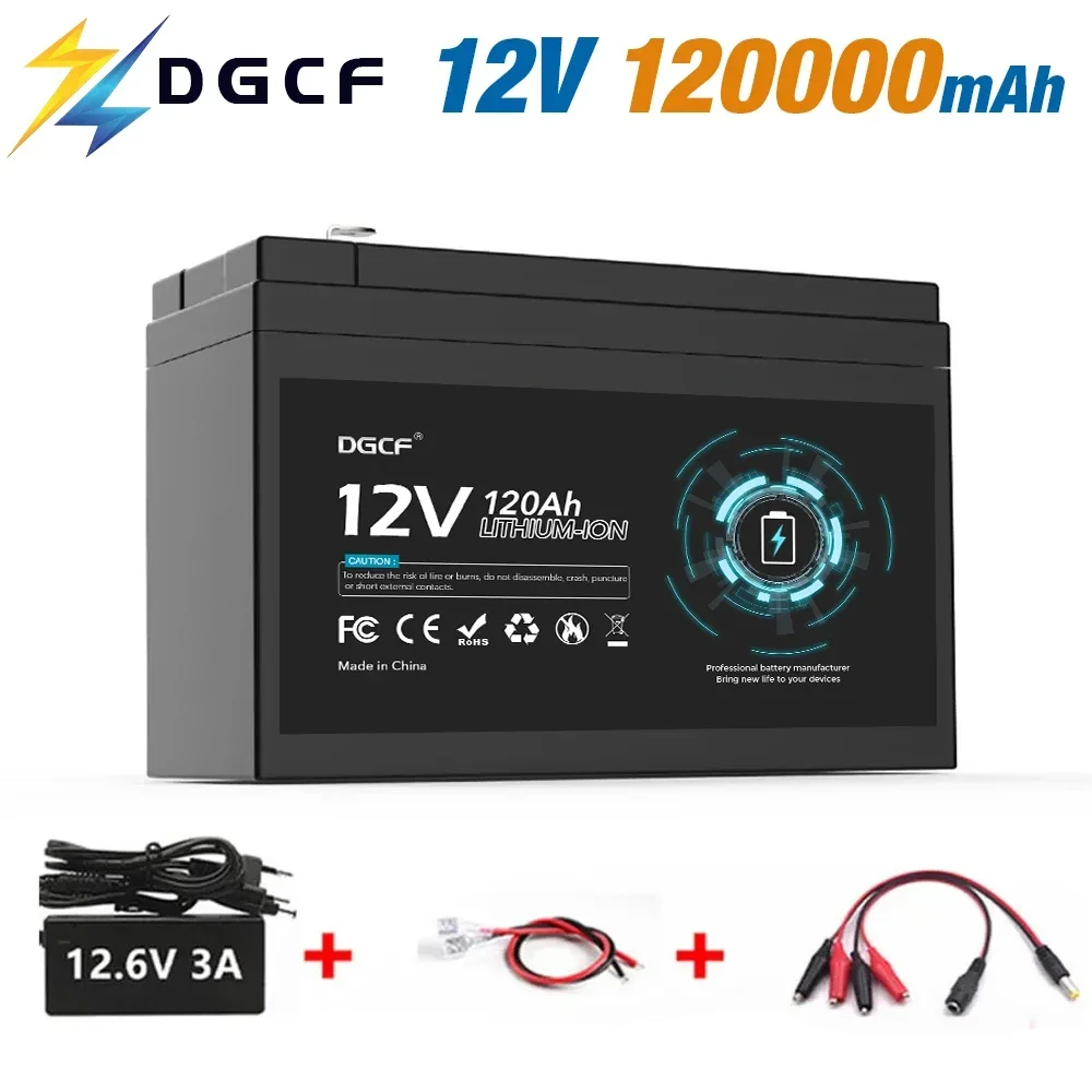 

12V 65Ah 100Ah 120Ah lithium Battery Pack Lithium Iron Phosphate Batteries Built-in BMS For Solar Boat With 12.6V Charger
