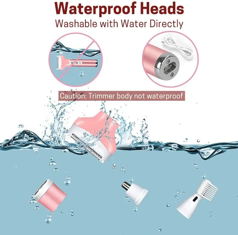 Kemei 4in1 Lady Shaver Legs Facial Body women electric shaver Eyebrow trimmer bikini Nose Ear Trimmer hair removal electric shaver body hair trimmer electric eyebrow trimmer
