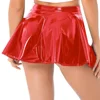 Women's PU Leather Flared Miniskirt Dance A Line Skirt Clubwear Cosplay Costume Pleated Skirt Elastic Waist Retro Style 3