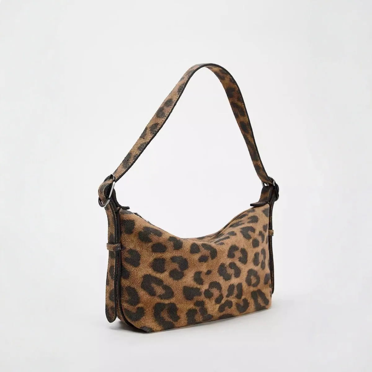 NEW Frosted Vintage Leopard print Women's Bag Shoulder Bag Solid Color Simple Casual Commuter Bags Autumn Retro 2024 Hot Selling