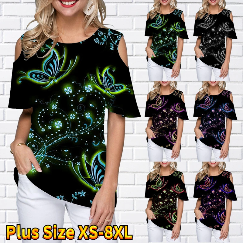 2023 Summer Fashion Casual Off The Shoulder Short Sleeve Women Elegant 