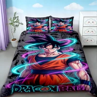 Housse de couette Dragon Ball Anime, douce et confortable, pour lit simple, double, king size, pour enfants et adultes, ensemble de trois pièces, drap décoratif 3