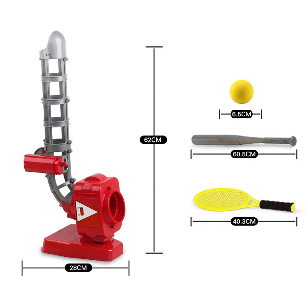 Electronic Baseball Beating Machine with Six EVA Balls Tennis Rackets Ball Launcher for Kids 4+ Children Girls Boys baseball training equipment baseball toy