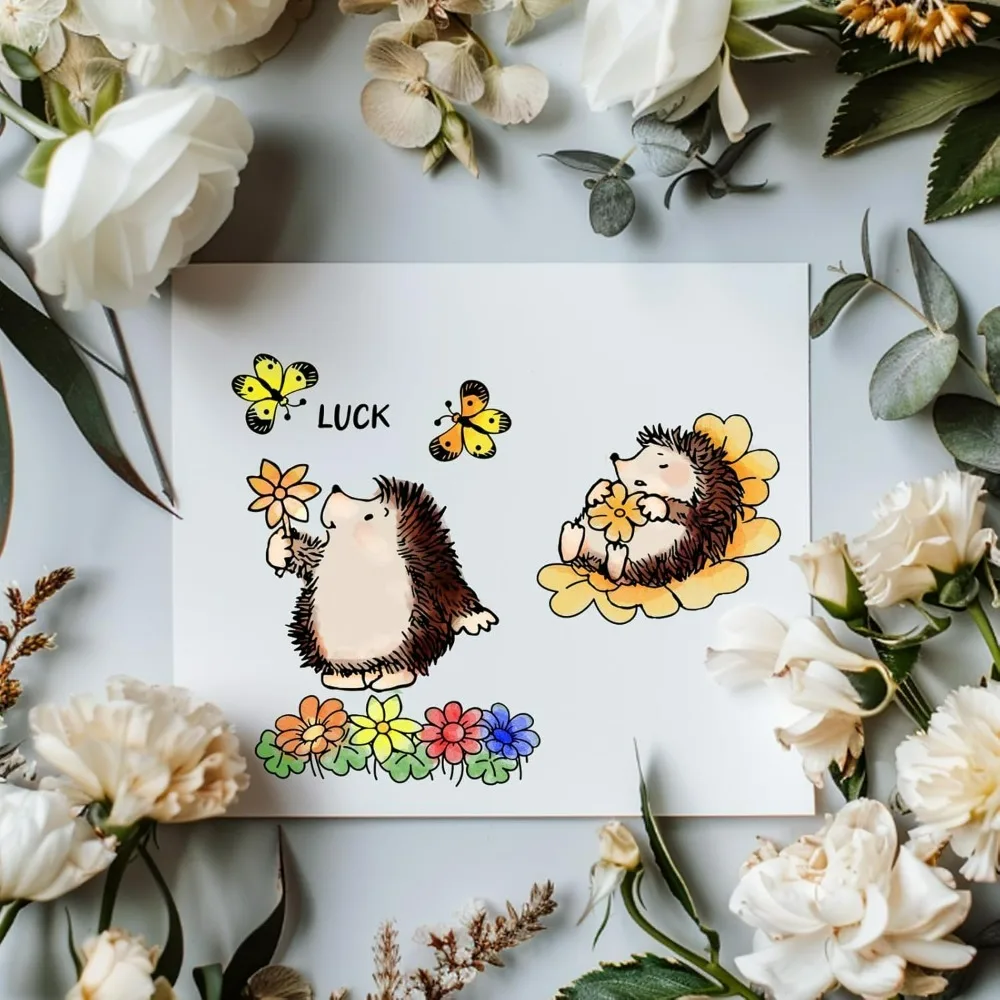 Timbri Trasparenti Per Scrapbooking - Con Animali E Fiori | In Silicone Per Carte E Album
