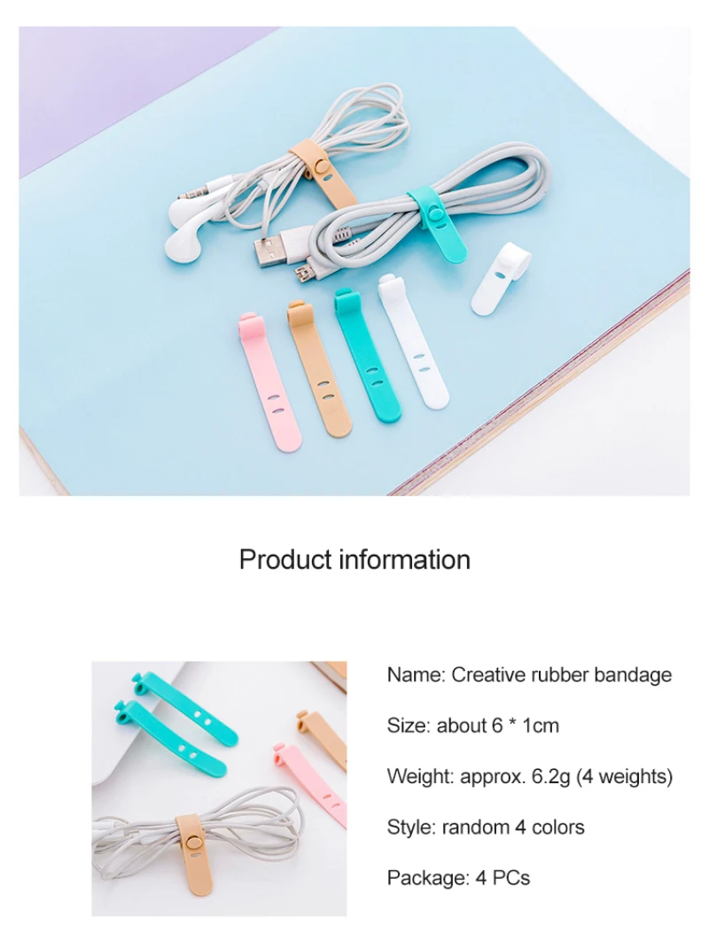 Description Picture 5 of itemCable Winder Ties Silicone Cable Organizer Wire High Quality Wrapped Cord Line Storage Holder For Phone Earphone MP4 Ties