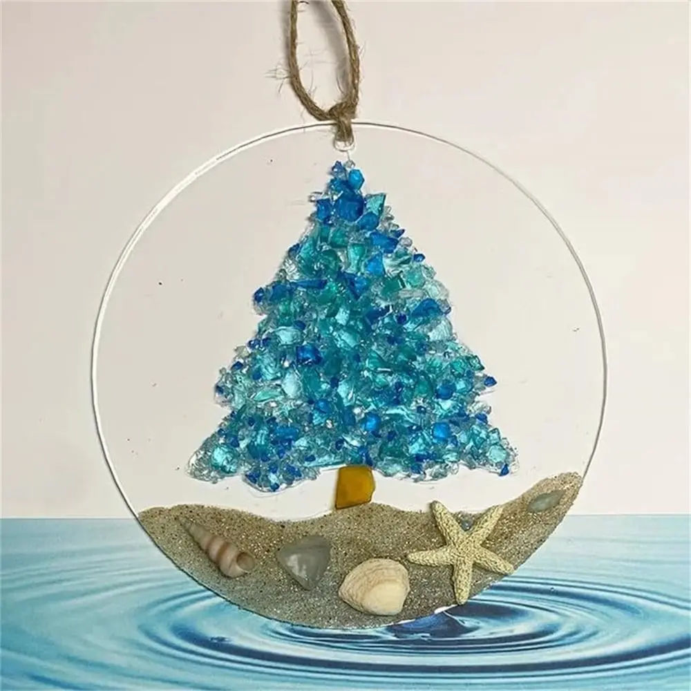 Round Sun Catcher Memorial Crafts Starfish Acrylic Couple Crashing Wave Pendant Shell Conch Beach Ornament natural shell ornaments resin starfish ornaments