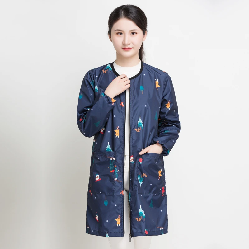 1pc Barber Pet Shop Waterproof Long Sleeve Gown Apron Unisex Breathable Pro Labour Suit Cape For Hairdresser Hair Cutting Smock 3