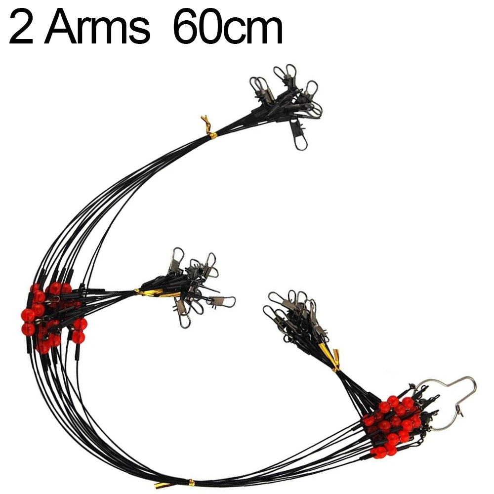 12 pezzi leader da pesca in nylon con girelle per esche esche e ganci