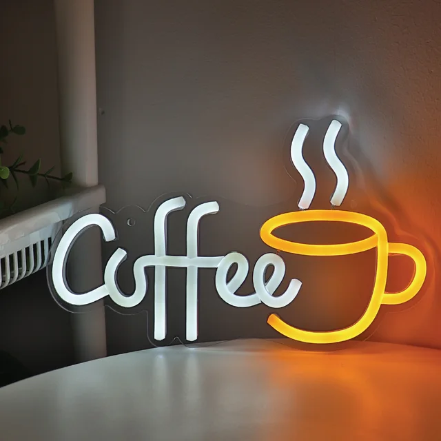 Coffee Cup Neon Art Sign