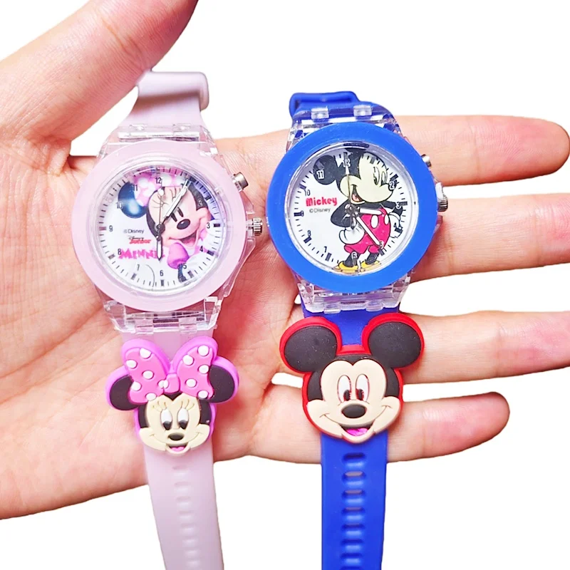 Montres Enfants Lumineuses Mickey & Minnie - Cadeau Idéal