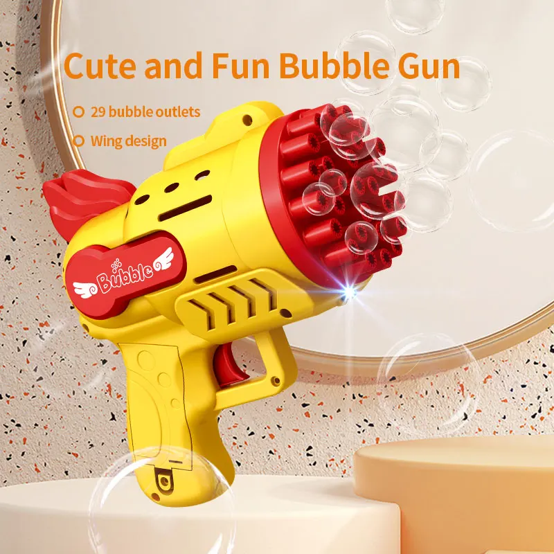 Light-Up Bubble Gun - 29-Hole Gatling Blaster for Boys & Girls 6-14 Years Old (battery & Bubble Liquid Not Included) 6