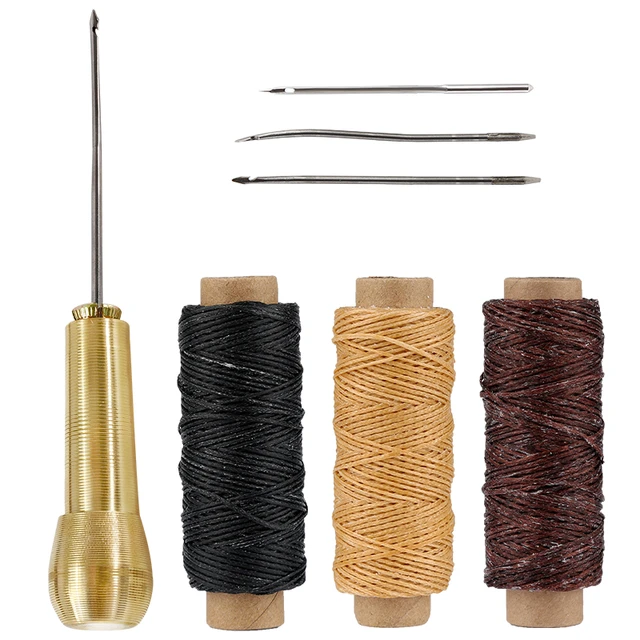 10pc Leather Craft DIY Hand Sewing Needle BigEye Manual Embroidery Tool  Stitch Fabric Cross Blunt Pint Knit Needles Thimble Kits