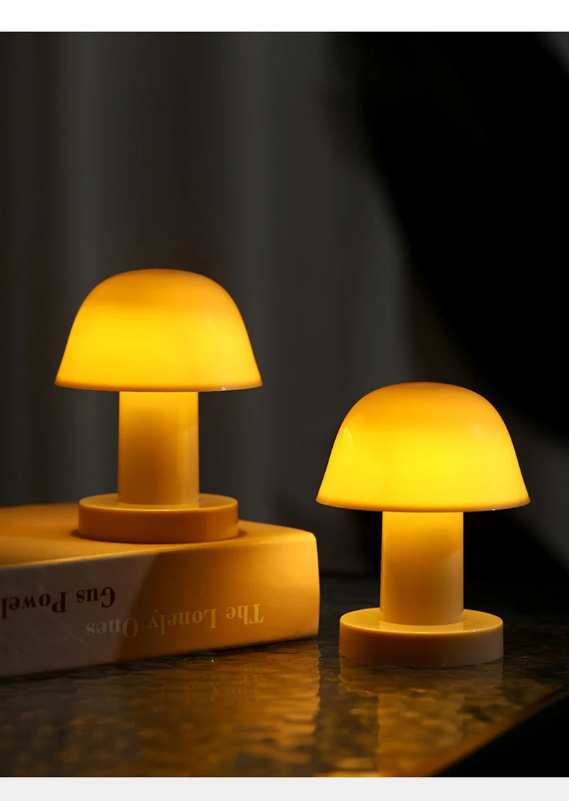 Mini Desktop Sunset Night Lamp Creative Battery Power Supply Mushroom Style Led Night Light for Coffee Bar Home Decor Bedroom 