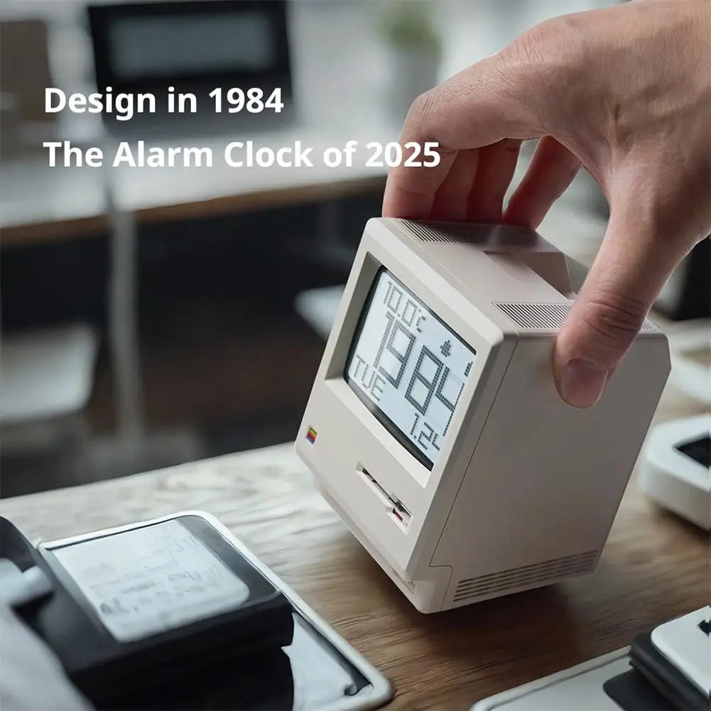 맥락 레트로 알람 시계 창의적인 학생 전용 기상 도구 향수를 불러일으키는 데스크탑 장식 컴퓨터 키보드 액세서리 선물