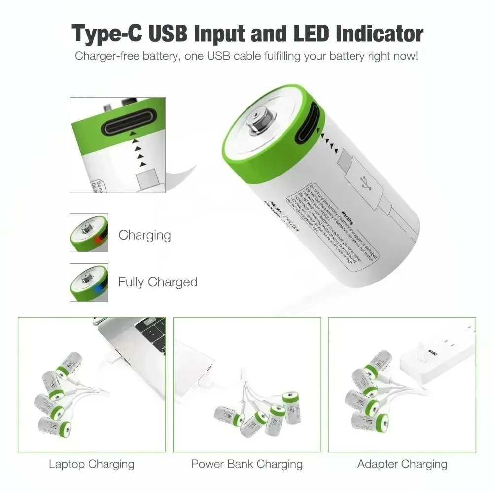 Li-ion Nuovo 2/4 pezzi 3.7V CR2 300mAh batterie ricaricabili fotocamera digitale GPS attrezzature mediche di sicurezza realizzate con una batteria speciale - immagine 3